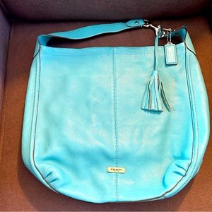 Coach Baby Blue Medium Size Leather Handbag
